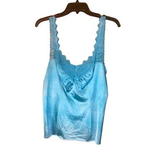 Teal slip top with lace
